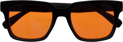 Opulize ERA Sleep & Recovery Glasses - Orange Lens - 99.9% Blue Light Blocking - Anti-Reflective & Anti-Glare - UV400 Protection - Oversized Frame - Night Glasses - Men & Women