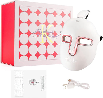 Máscara Facial LED De Terapia De Luz, Máscara De Luz De 7 Colores Con 270 Cuentas, Máscara LED Recargable Para La Belleza Facial, Antienvejecimiento, Rejuvenecimiento, Reafirmación, Máscara LED