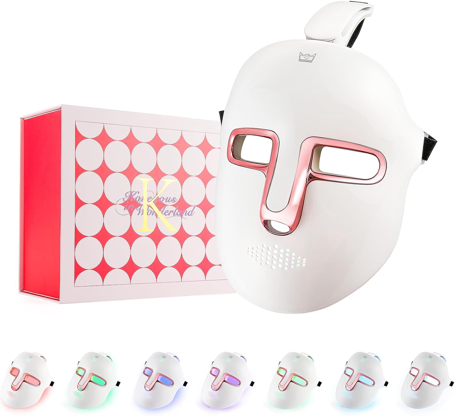 Máscara Facial LED De Terapia De Luz, Máscara De Luz De 7 Colores Con 270 Cuentas, Máscara LED Recargable Para La Belleza Facial, Antienvejecimiento, Rejuvenecimiento, Reafirmación, Máscara LED