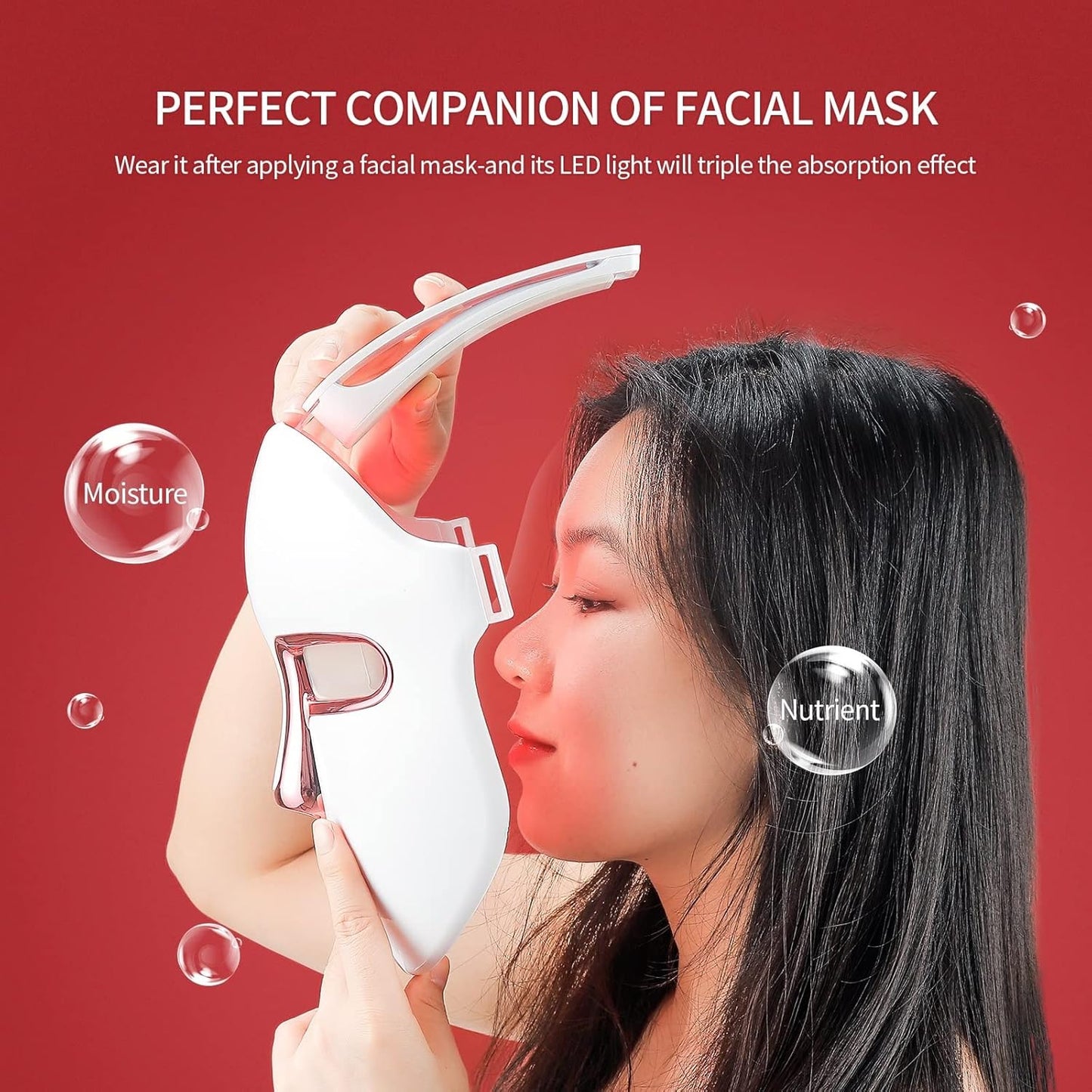 Máscara Facial LED De Terapia De Luz, Máscara De Luz De 7 Colores Con 270 Cuentas, Máscara LED Recargable Para La Belleza Facial, Antienvejecimiento, Rejuvenecimiento, Reafirmación, Máscara LED