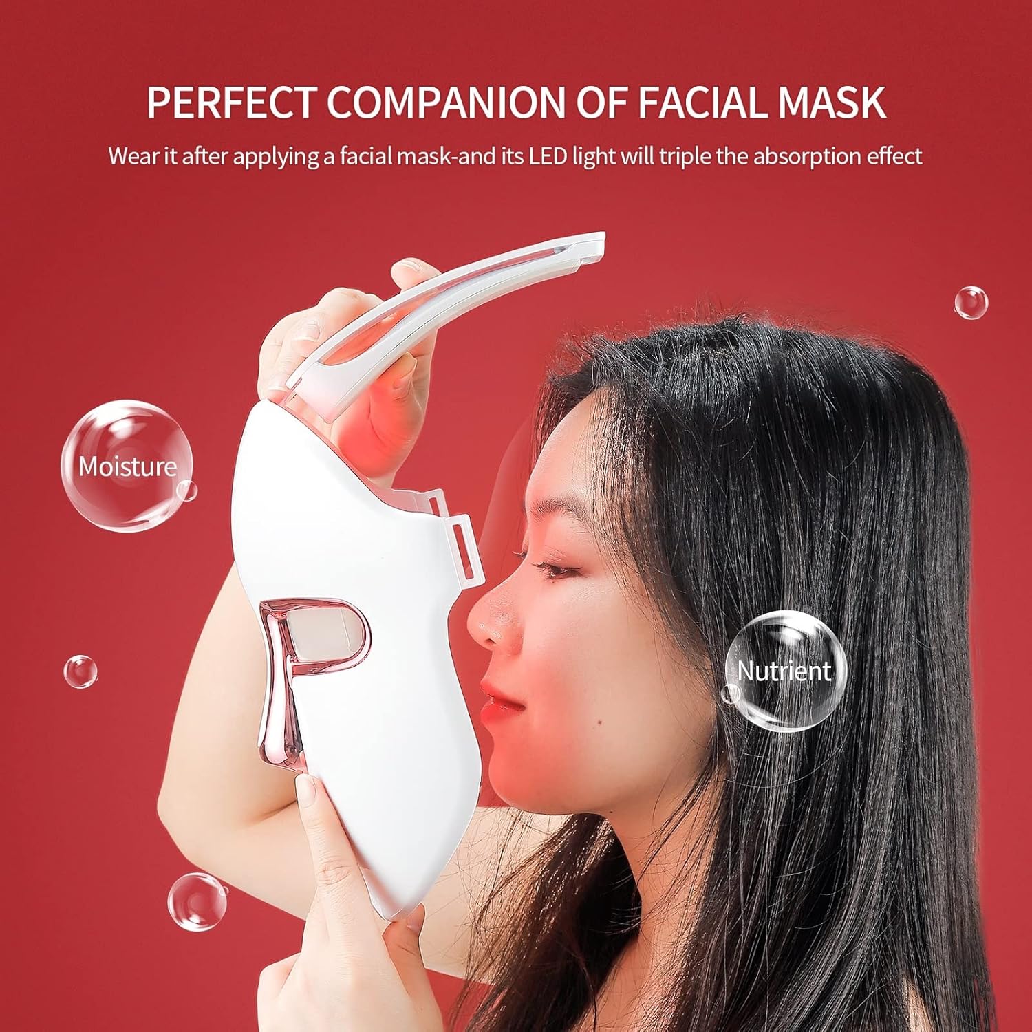 Máscara Facial LED De Terapia De Luz, Máscara De Luz De 7 Colores Con 270 Cuentas, Máscara LED Recargable Para La Belleza Facial, Antienvejecimiento, Rejuvenecimiento, Reafirmación, Máscara LED