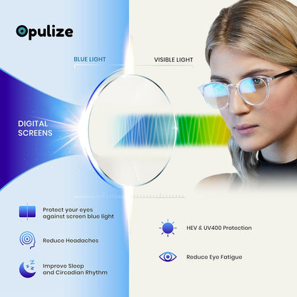 Opulize ERA Sleep & Recovery Glasses - Orange Lens - 99.9% Blue Light Blocking - Anti-Reflective & Anti-Glare - UV400 Protection - Oversized Frame - Night Glasses - Men & Women